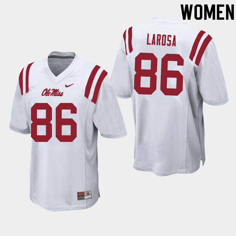 Jay LaRosa Ole Miss Rebels NCAA Women's White #86 Stitched Limited College Football Jersey TZI4858SD